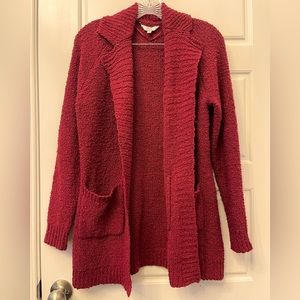 Candies Woman Open Front Red Plum Sweater Size: Medium Preloved